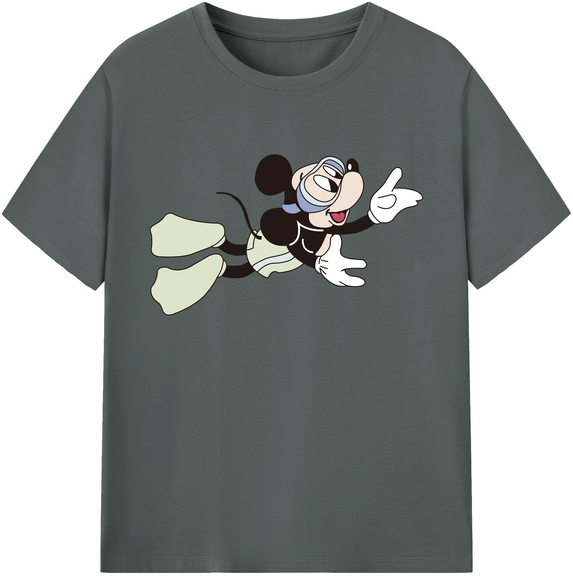 ミッキーマウス Mickey Mouse 綿100％ メンズ半袖Tシャツ｜肌触りやわらか＆通気性